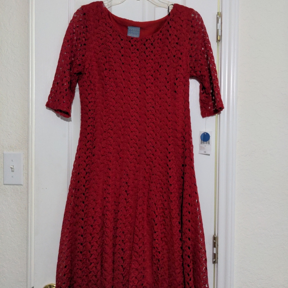 Rabbit Designs Women's Red Lace Fancy Dress. Size 10 NWT